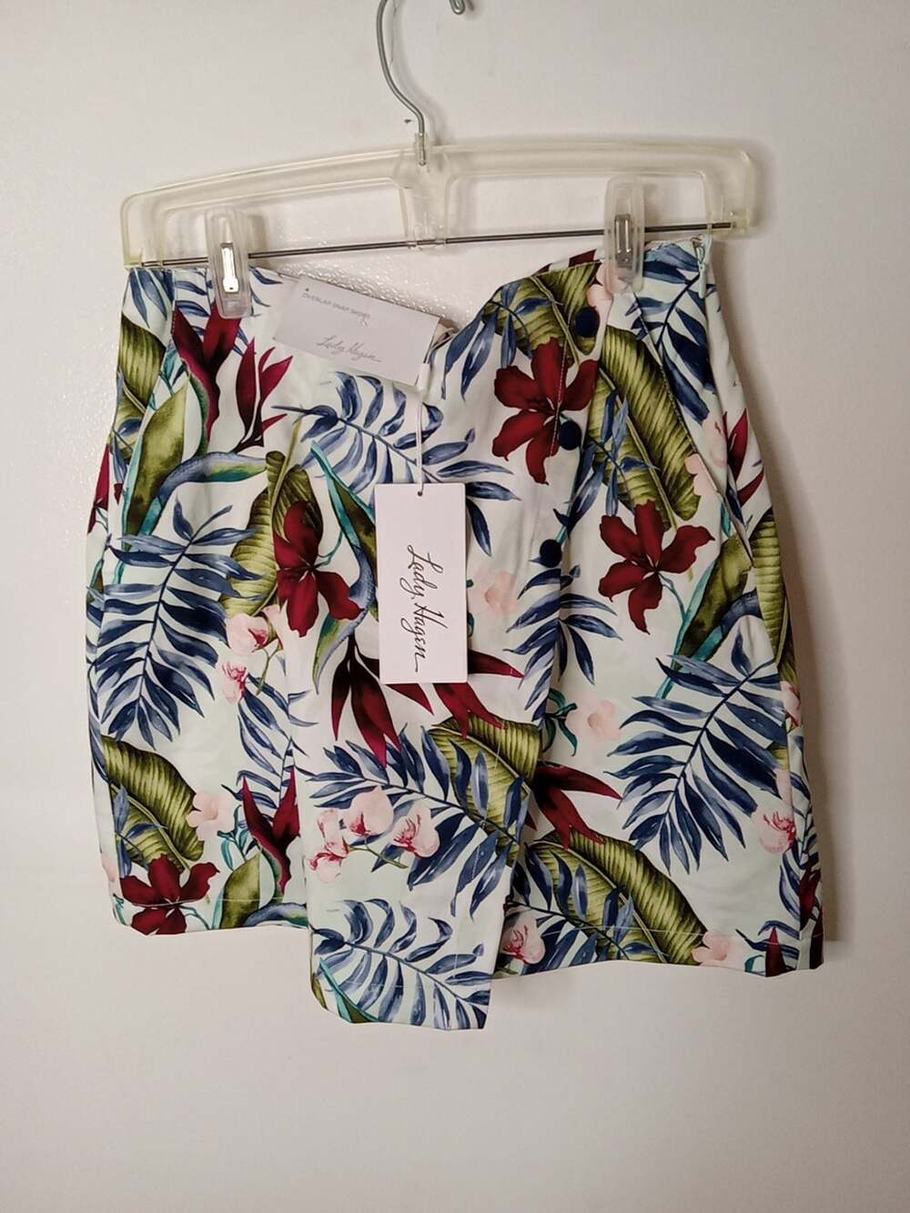 NWT Lady Hagen Women's Size 4 16” Palm Overlap Golf Skort, Painterly Palm Mint,